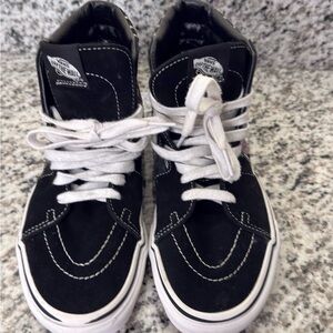 Vans Black and White Sneakers with Colorful Insole